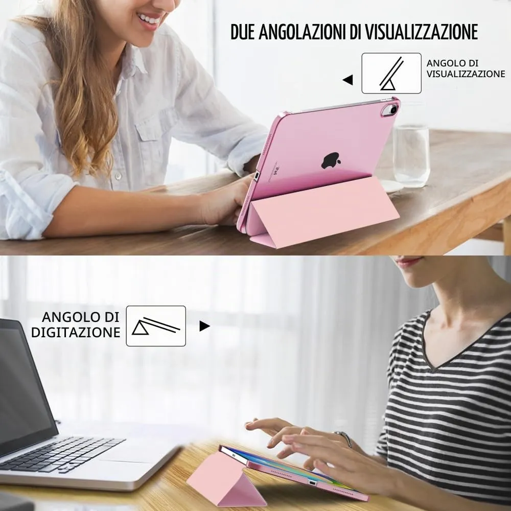 MoKo Custodia per iPad 11a Gen 2025 (A16) e iPad 10a Gen 2022, Bouquet Rosa - immagine 5
