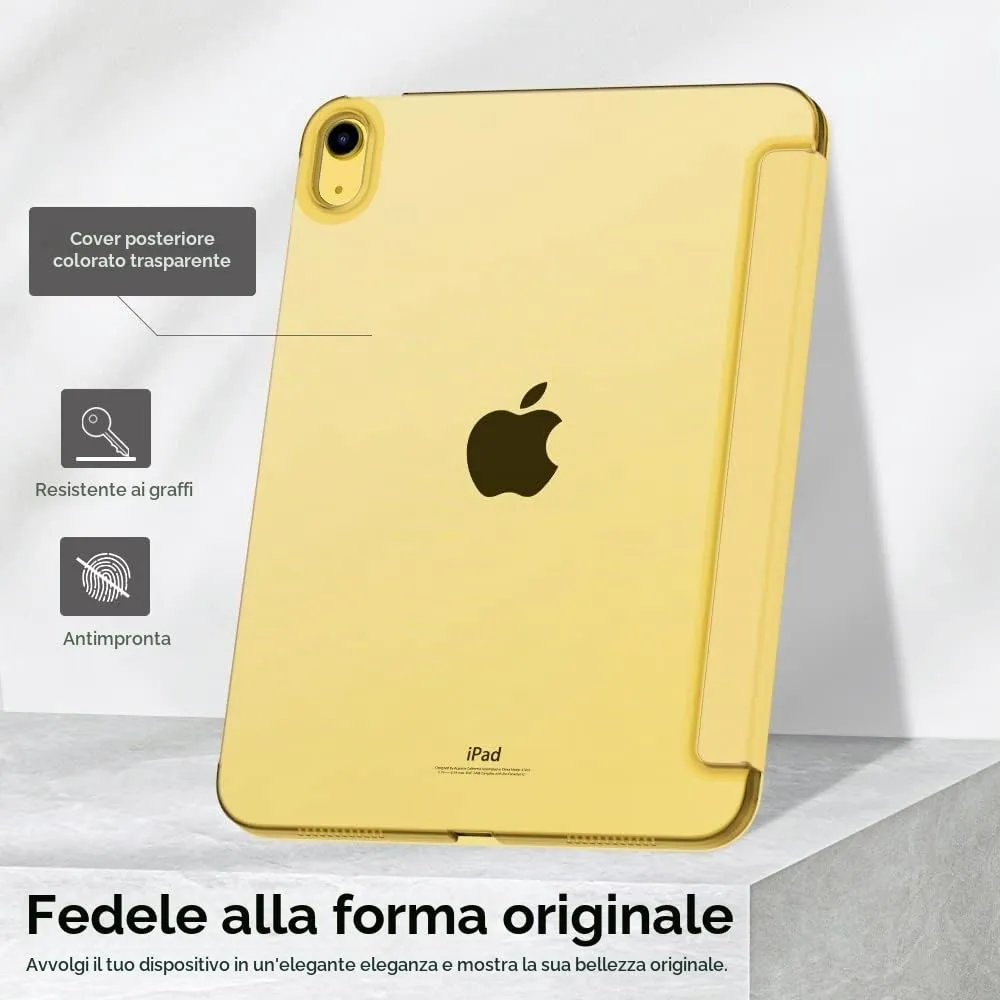 MoKo Custodia per iPad 10ª generazione 2022 10,9", policarbonato traslucido, giallo chiaro - immagine 6