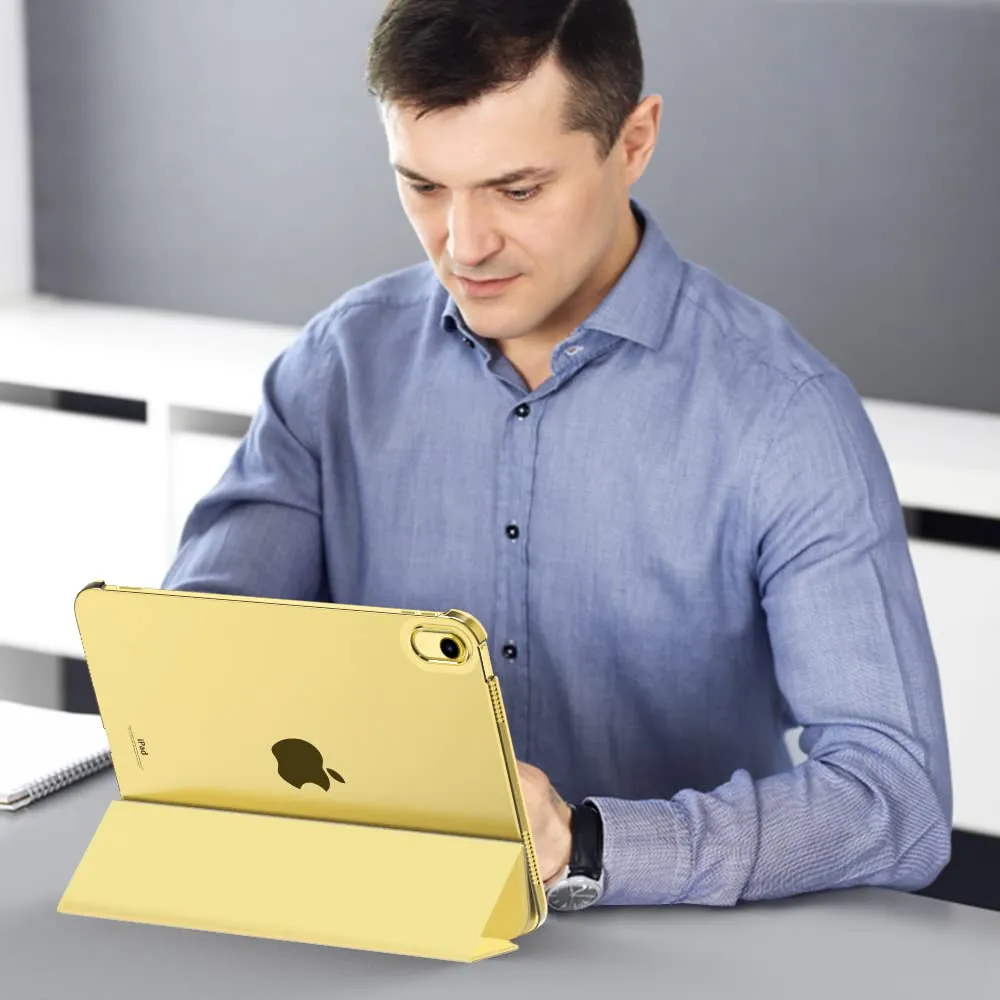 MoKo Custodia per iPad 10ª generazione 2022 10,9", policarbonato traslucido, giallo chiaro - immagine 8