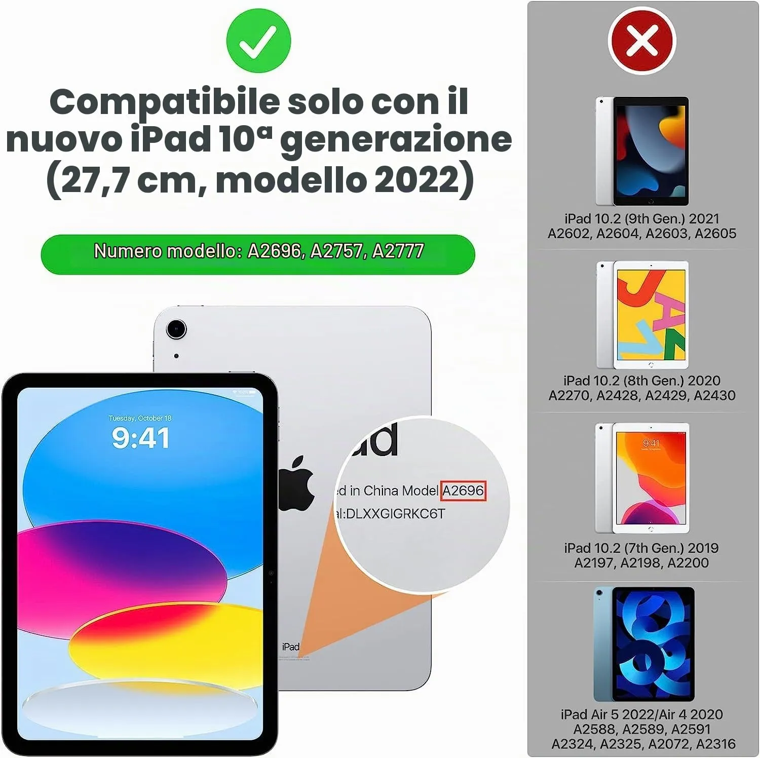 MoKo Custodia per iPad 10ª generazione 2022 10.9", Policarbonato Traslucido, Oro - immagine 2