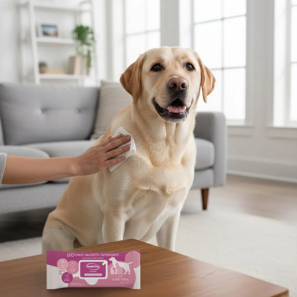 Inodorina Salviette per Cani e Gatti Everyday Aloe Vera, 110 Pezzi - immagine 5