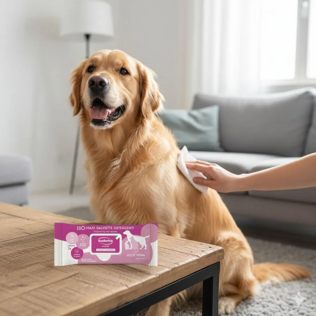 Inodorina Salviette per Cani e Gatti Everyday Aloe Vera, 110 Pezzi - immagine 8