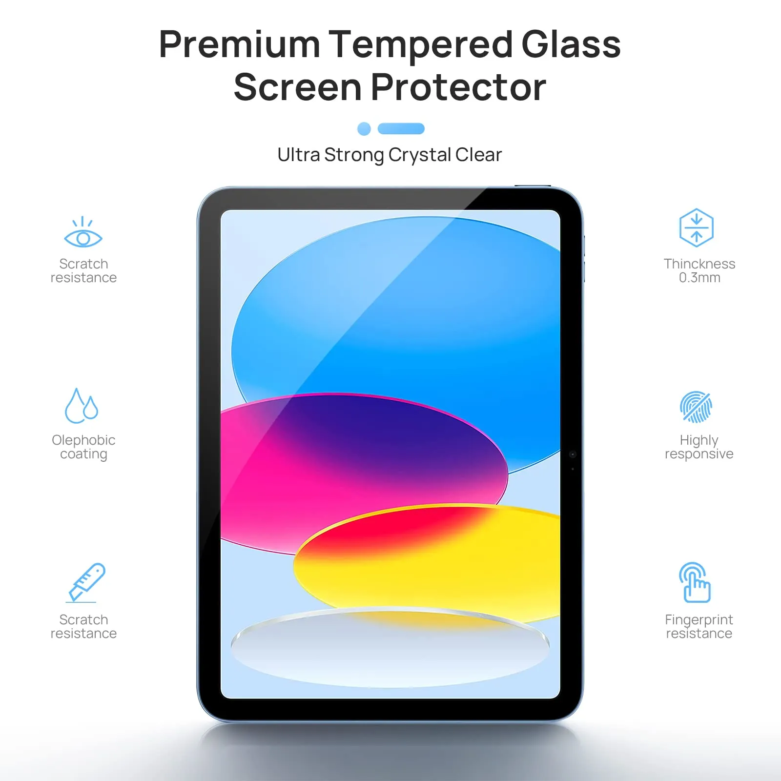 Gerutek Pellicola Protettiva in Vetro Temperato per iPad 11a Gen (2025) e 10a Gen (2022), 2 Pezzi - immagine 3