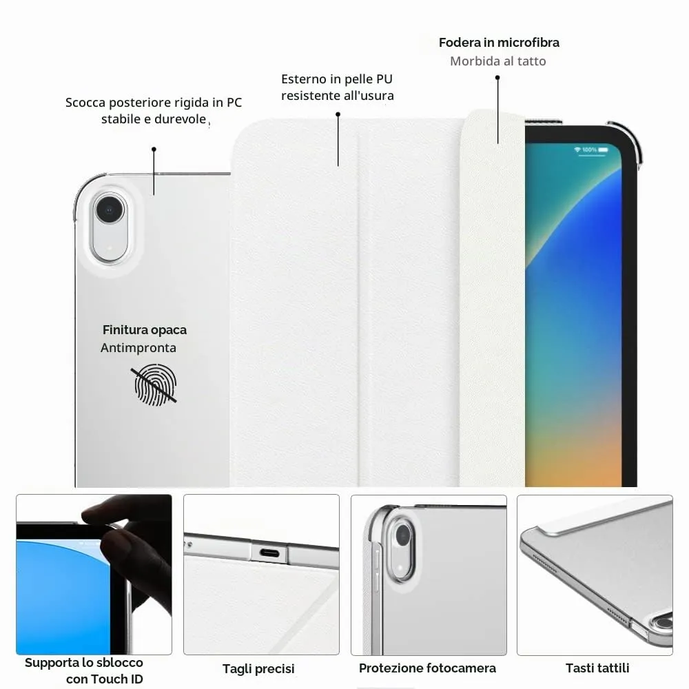MoKo Cover for iPad 11th Gen 2025 / iPad 10th Gen 2022, Bianco - immagine 3