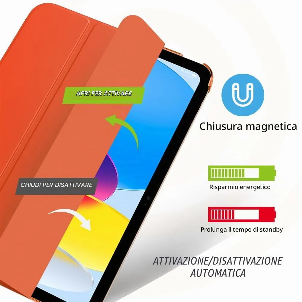 MoKo Custodia per iPad 11ª Gen 2025 e iPad 10ª Gen 2022, Arancione - immagine 4