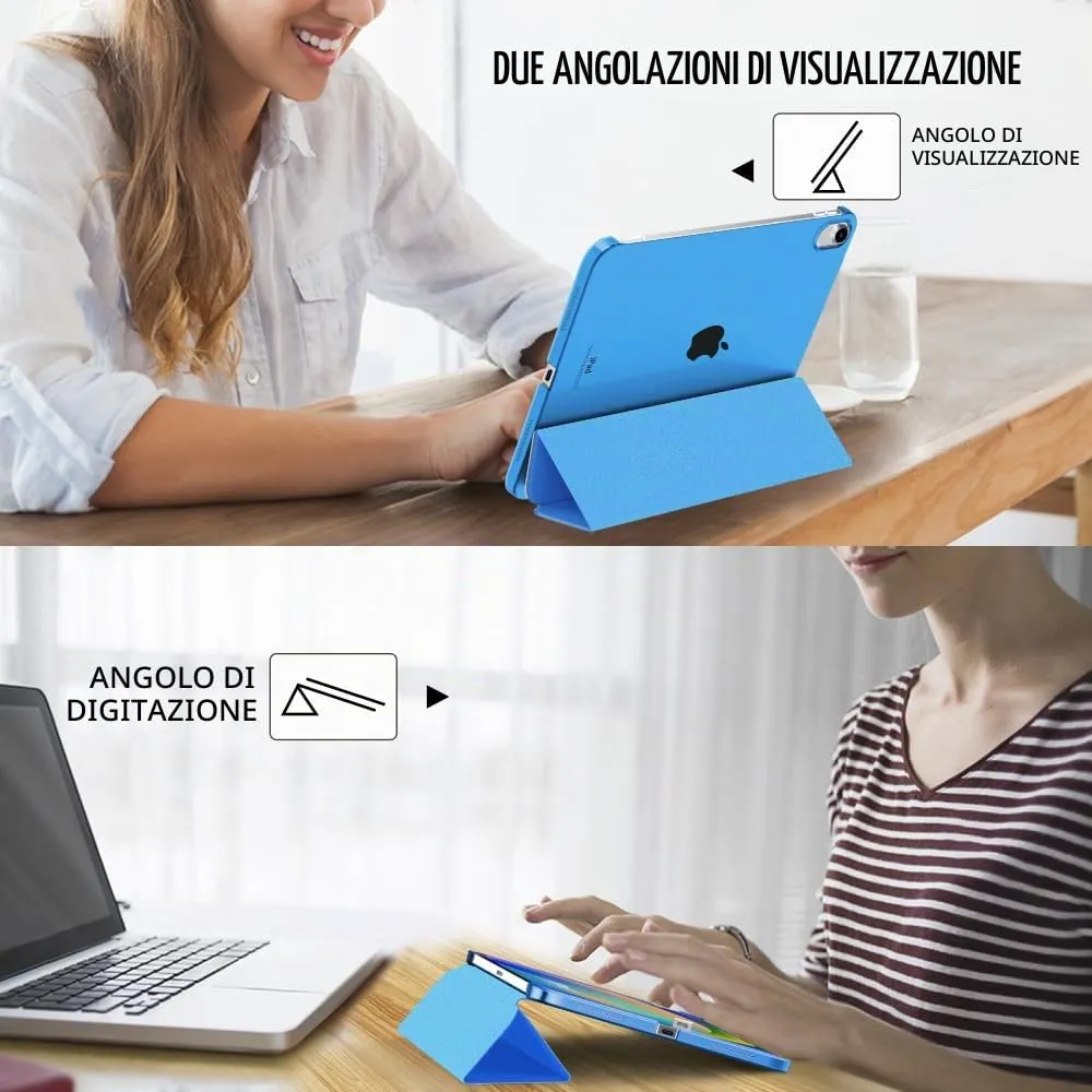 MoKo Cover for iPad 11th Gen 2025 and iPad 10th Gen 2022, Onda Blu - immagine 5
