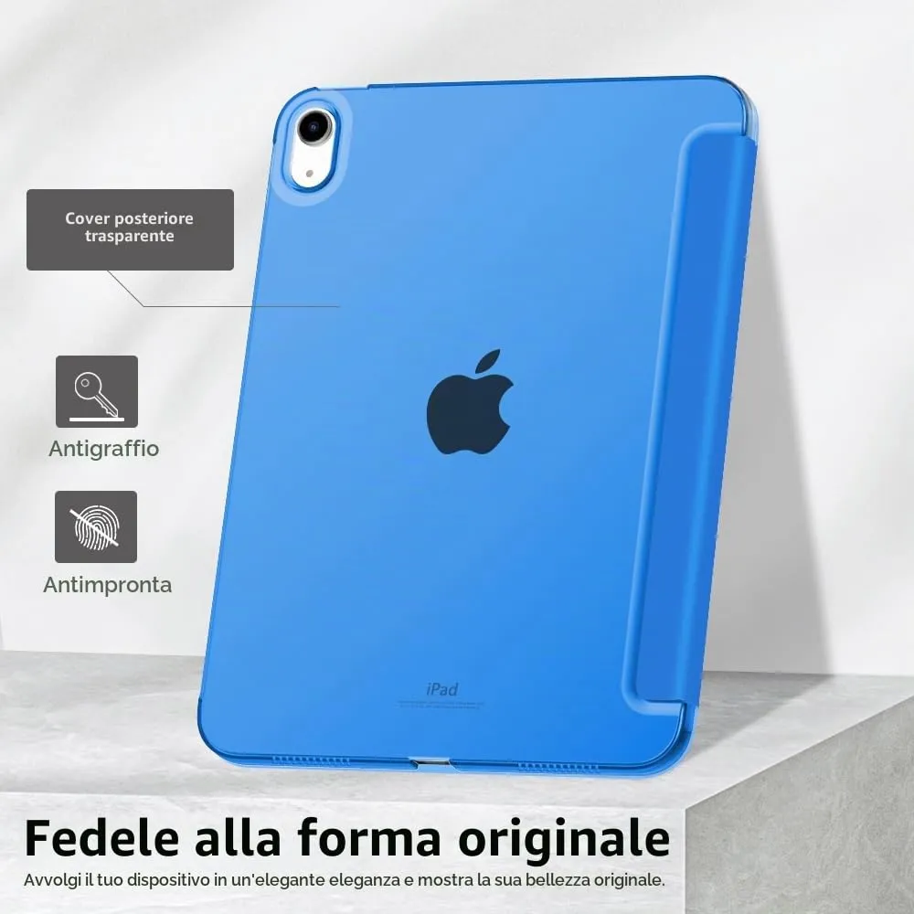 MoKo Cover for iPad 11th Gen 2025 and iPad 10th Gen 2022, Onda Blu - immagine 6