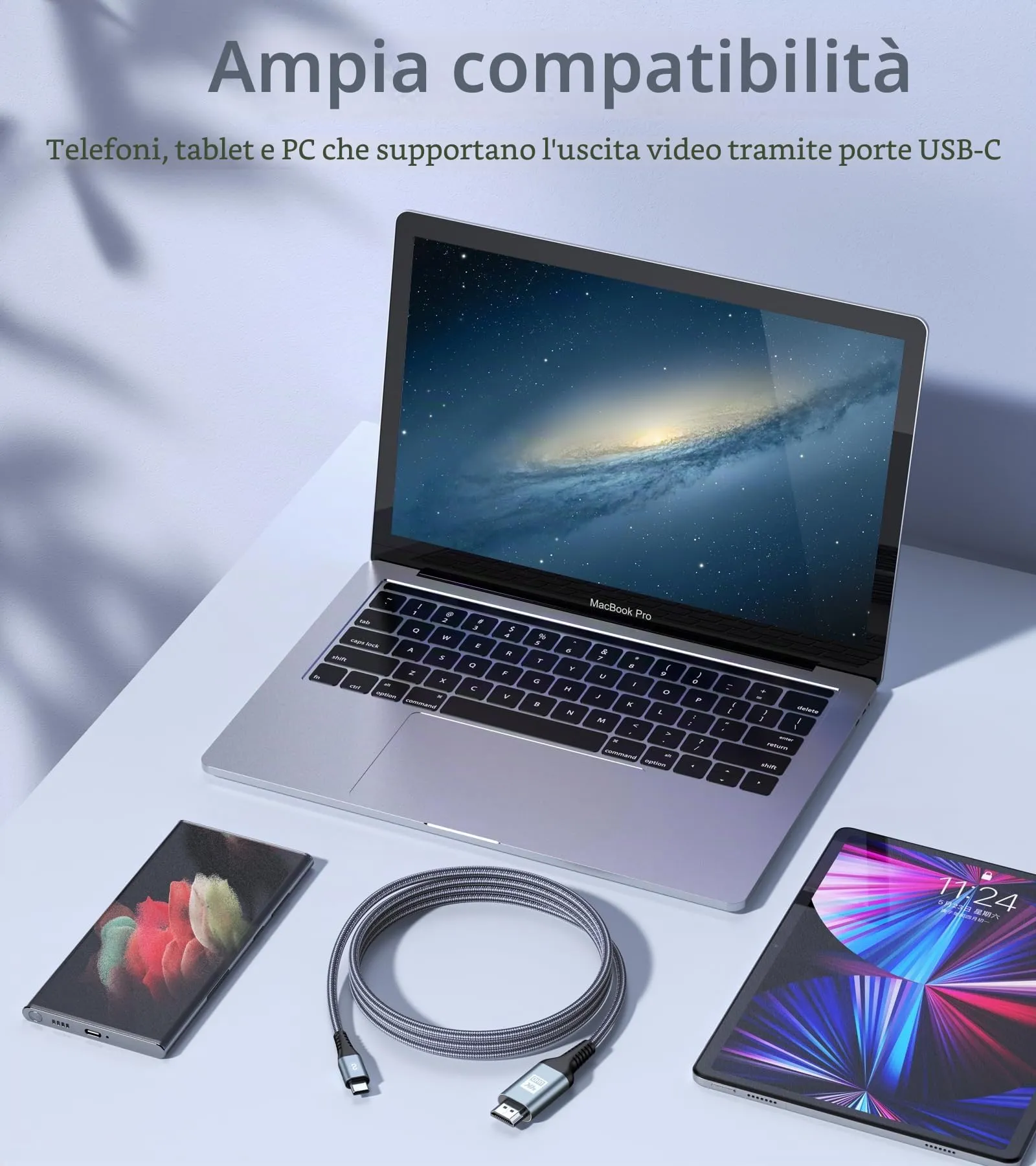 sweguard Cavo USB-C a HDMI 4K UHD, 2M - immagine 7