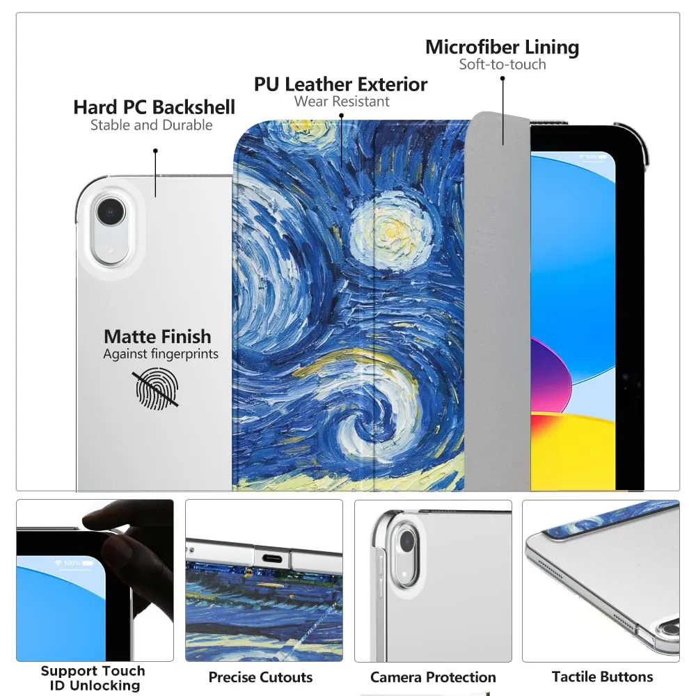 MoKo Custodia per iPad 11a Gen 2025 / iPad 10a Gen 2022, Notte Stellata - immagine 3