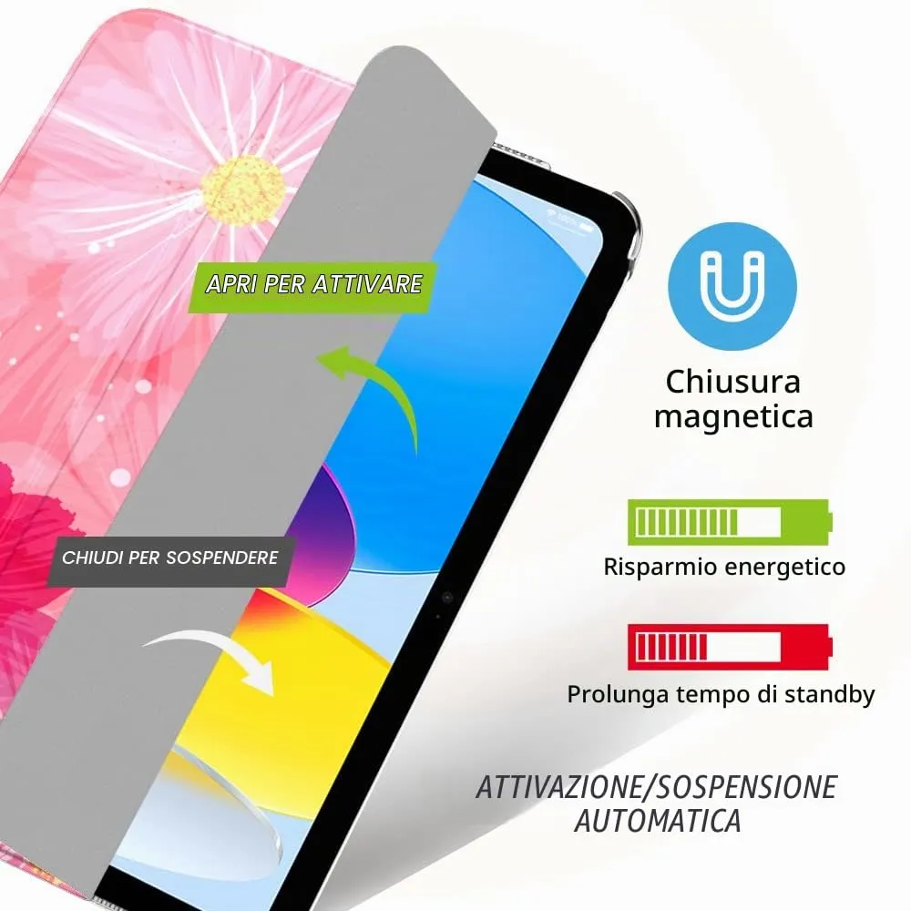 MoKo Custodia per iPad 11a Generazione 2025 e iPad 10a Generazione 2022, Copertura Posteriore Traslucida, Cosmea - immagine 4