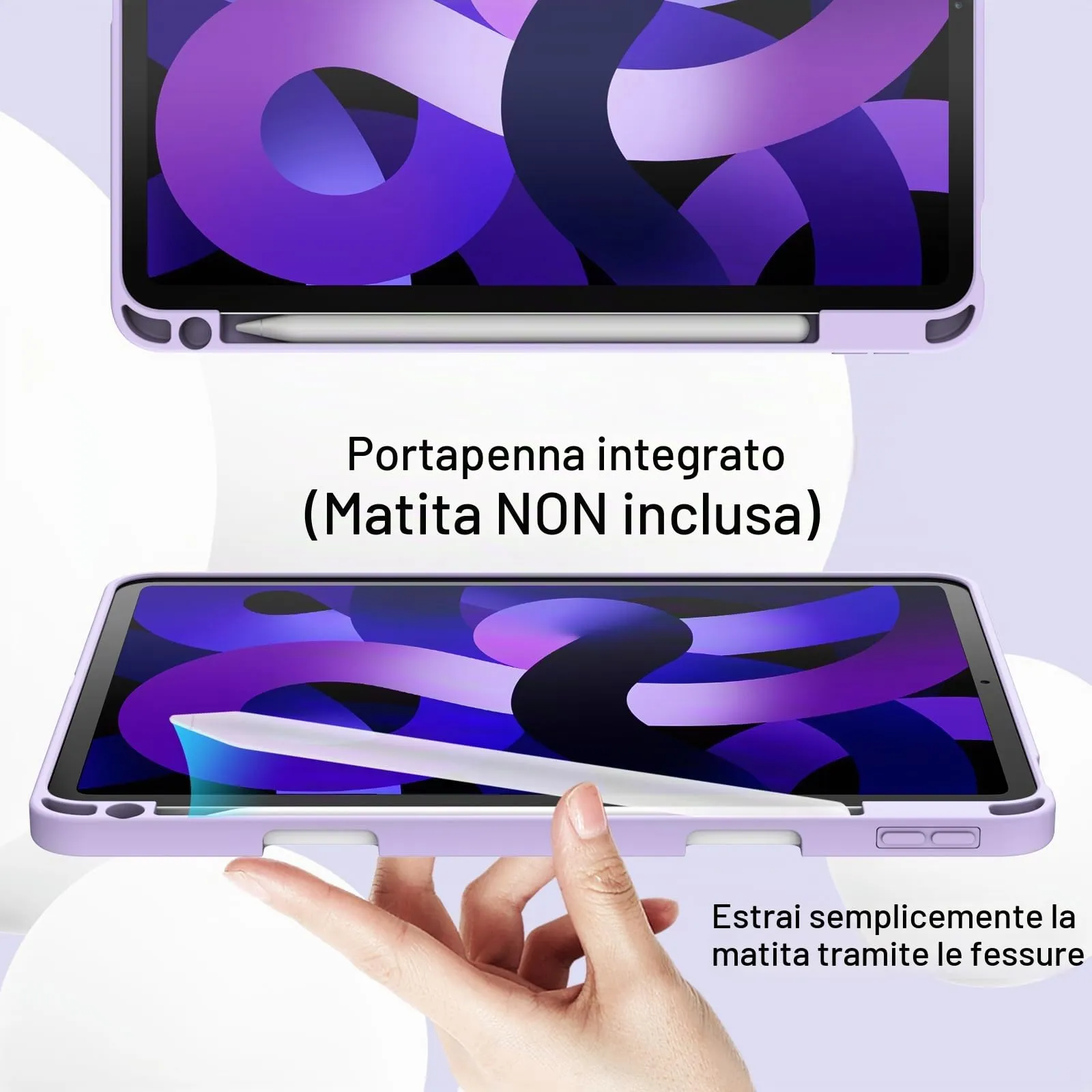 JETech Custodia per iPad Air 11" M4/M3/M2 e Air 5/4, Viola Chiaro - immagine 5