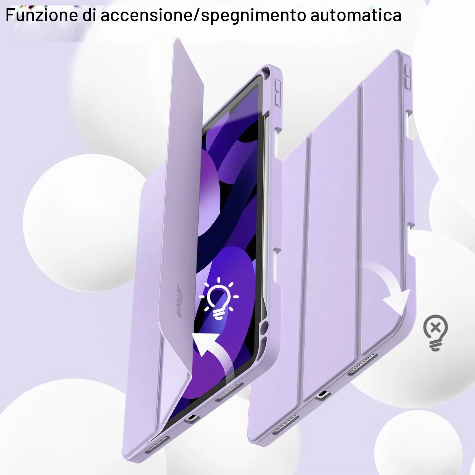 JETech Custodia per iPad Air 11" M4/M3/M2 e Air 5/4, Viola Chiaro - immagine 6