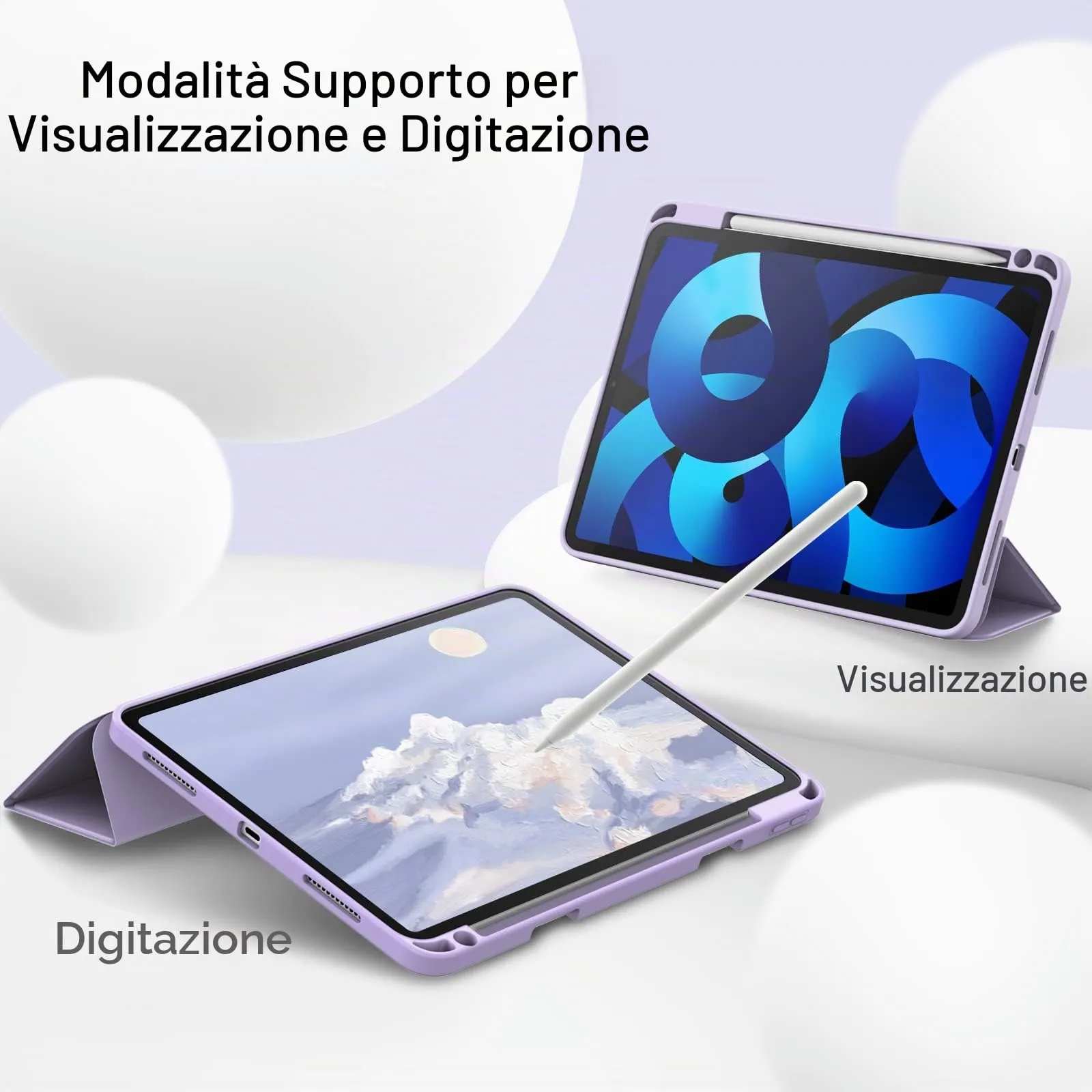 JETech Custodia per iPad Air 11" M4/M3/M2 e Air 5/4, Viola Chiaro - immagine 7