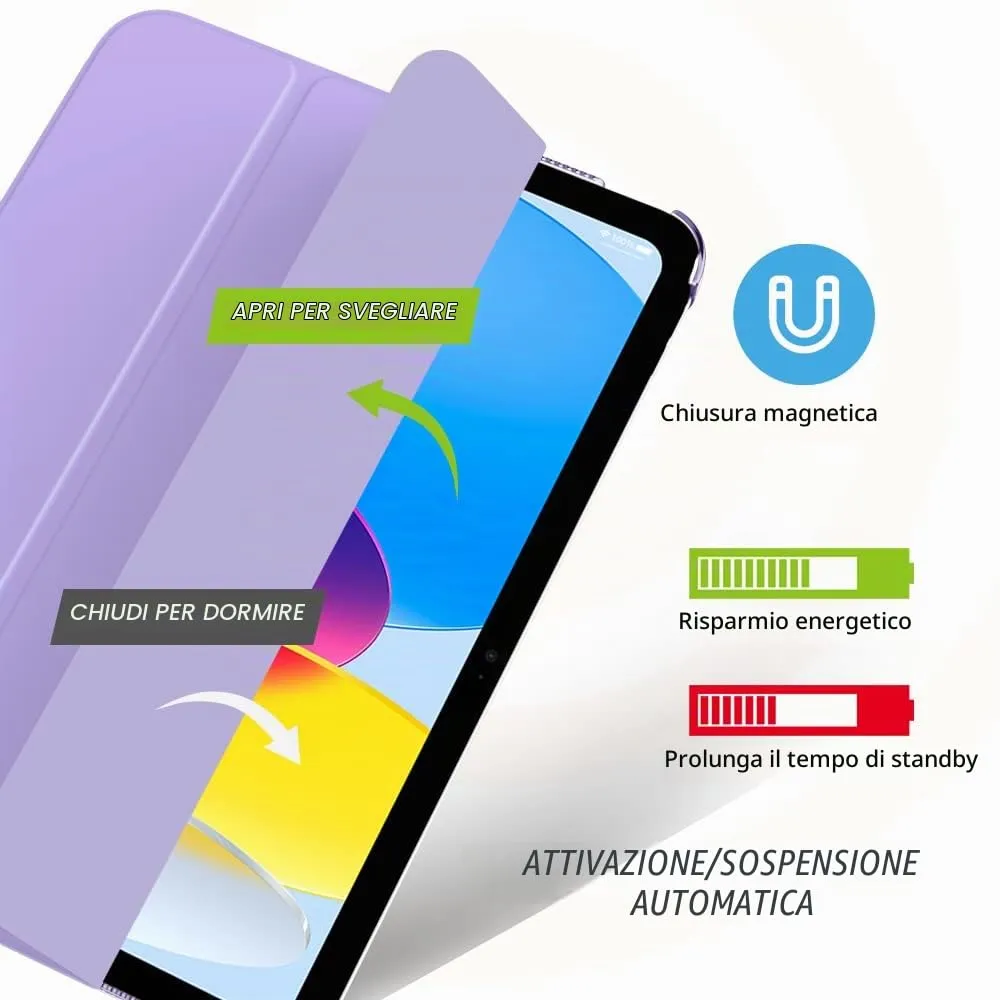 MoKo Custodia per iPad 11a Gen 2025 e iPad 10a Gen 2022, Viola Lilla - immagine 4