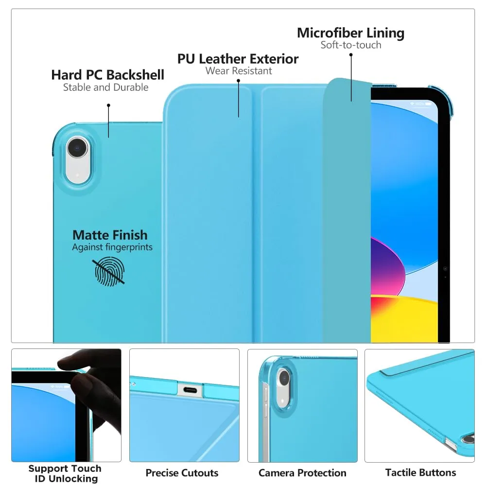 MoKo Custodia per iPad 11a Gen 2025 / iPad 10a Gen 2022, Azzurro Cielo - immagine 3