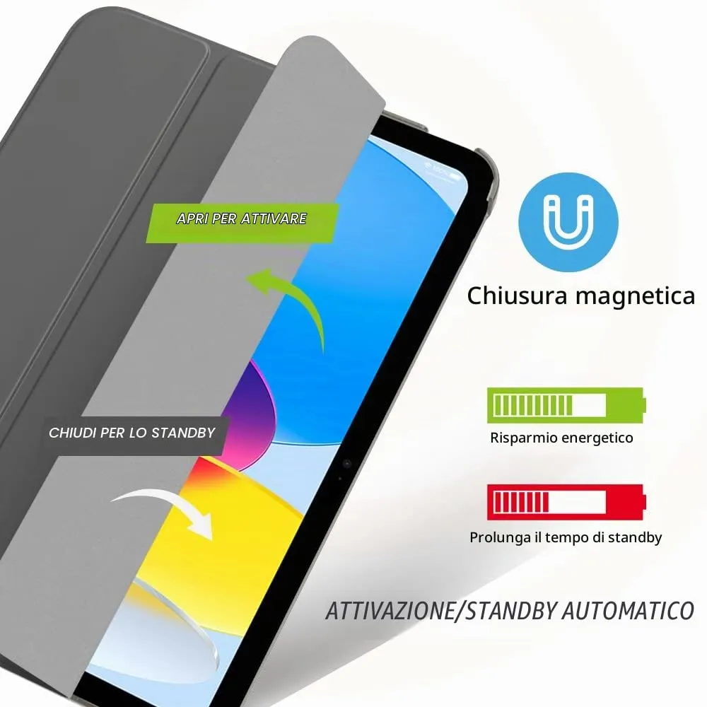 MoKo Custodia per iPad 10a Generazione 2022 10.9", Policarbonato Traslucido, Grigio Siderale - immagine 4