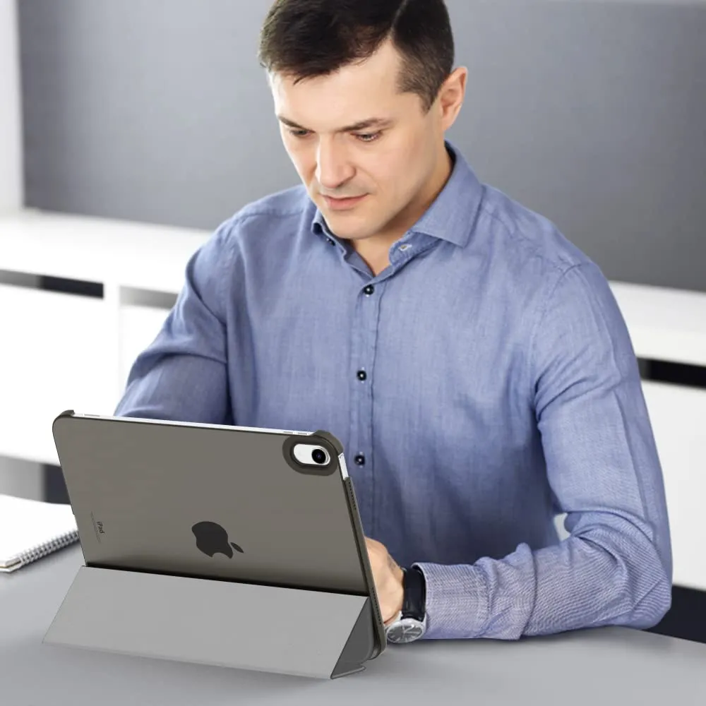 MoKo Custodia per iPad 10a Generazione 2022 10.9", Policarbonato Traslucido, Grigio Siderale - immagine 8