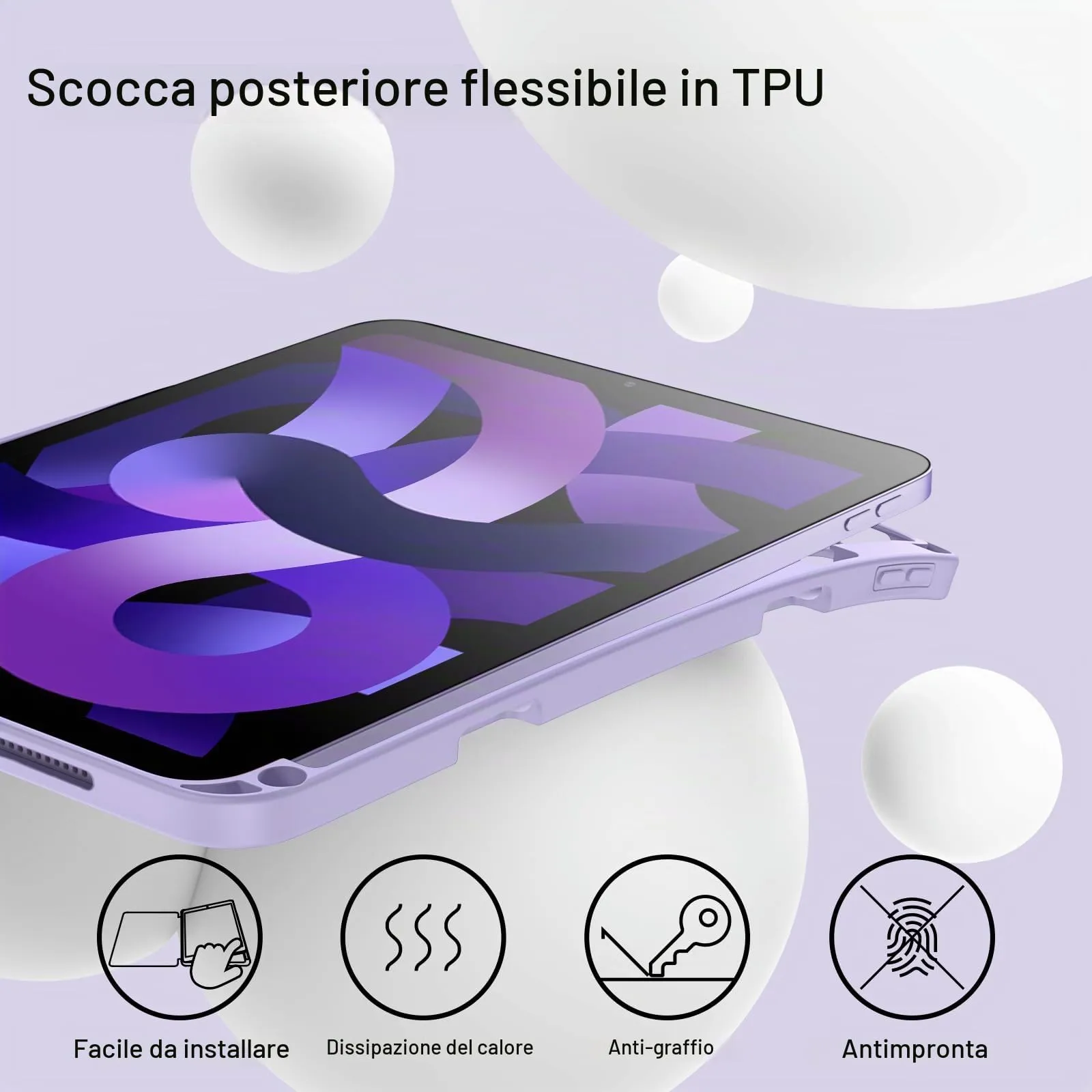 JETech Custodia per iPad Air 11" M4/M3/M2 & Air 5/4, Lilla - immagine 3