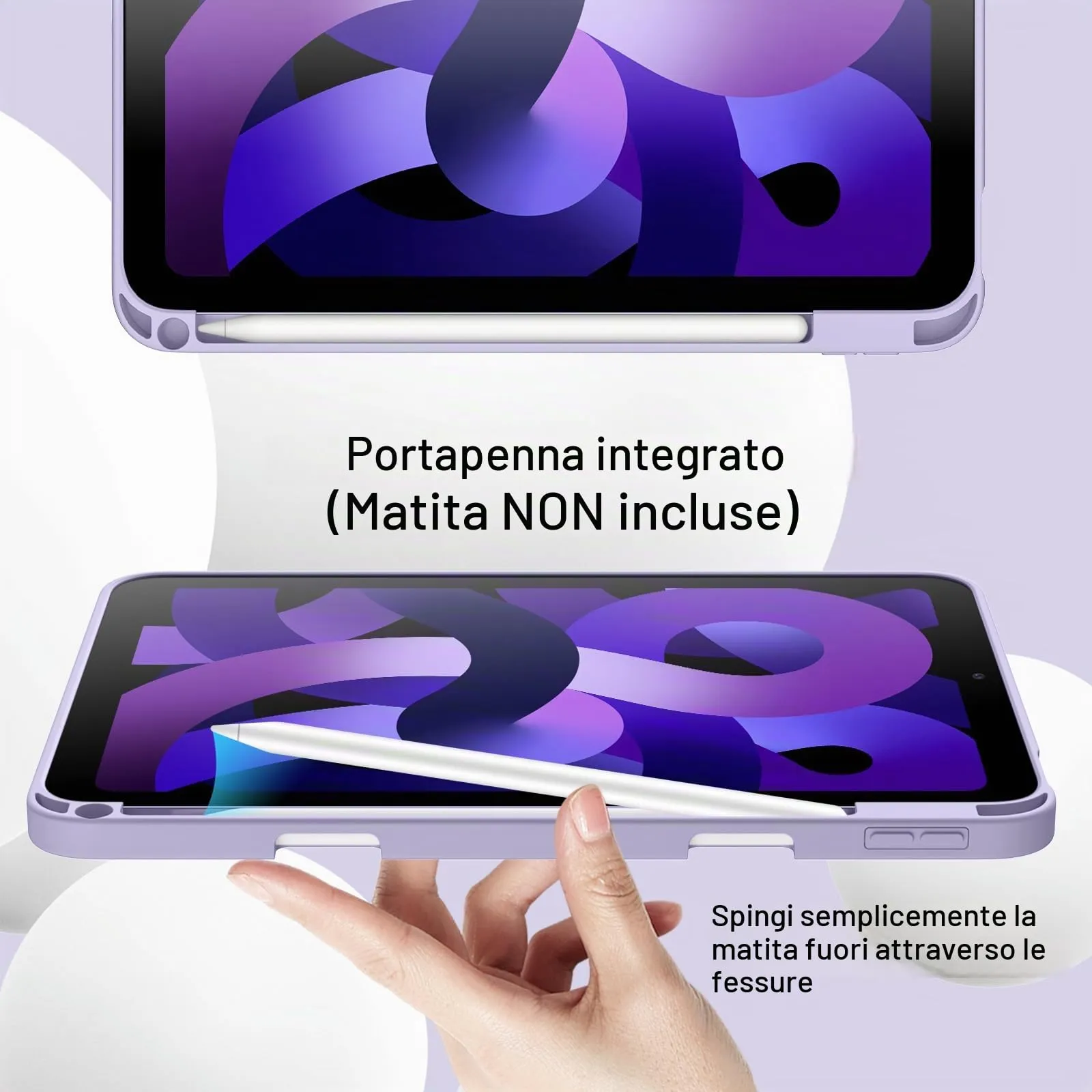JETech Custodia per iPad Air 11" M4/M3/M2 & Air 5/4, Lilla - immagine 5
