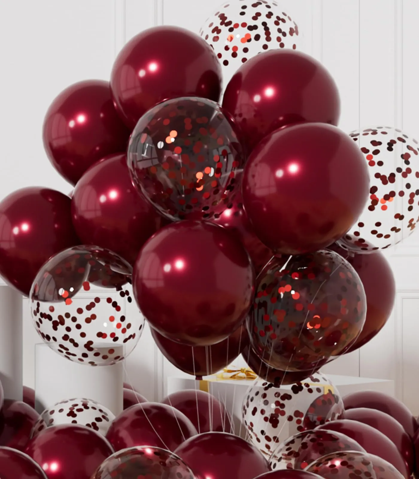 AULE Palloncini Bordeaux Confetti, 42 Pezzi 30cm - immagine 1