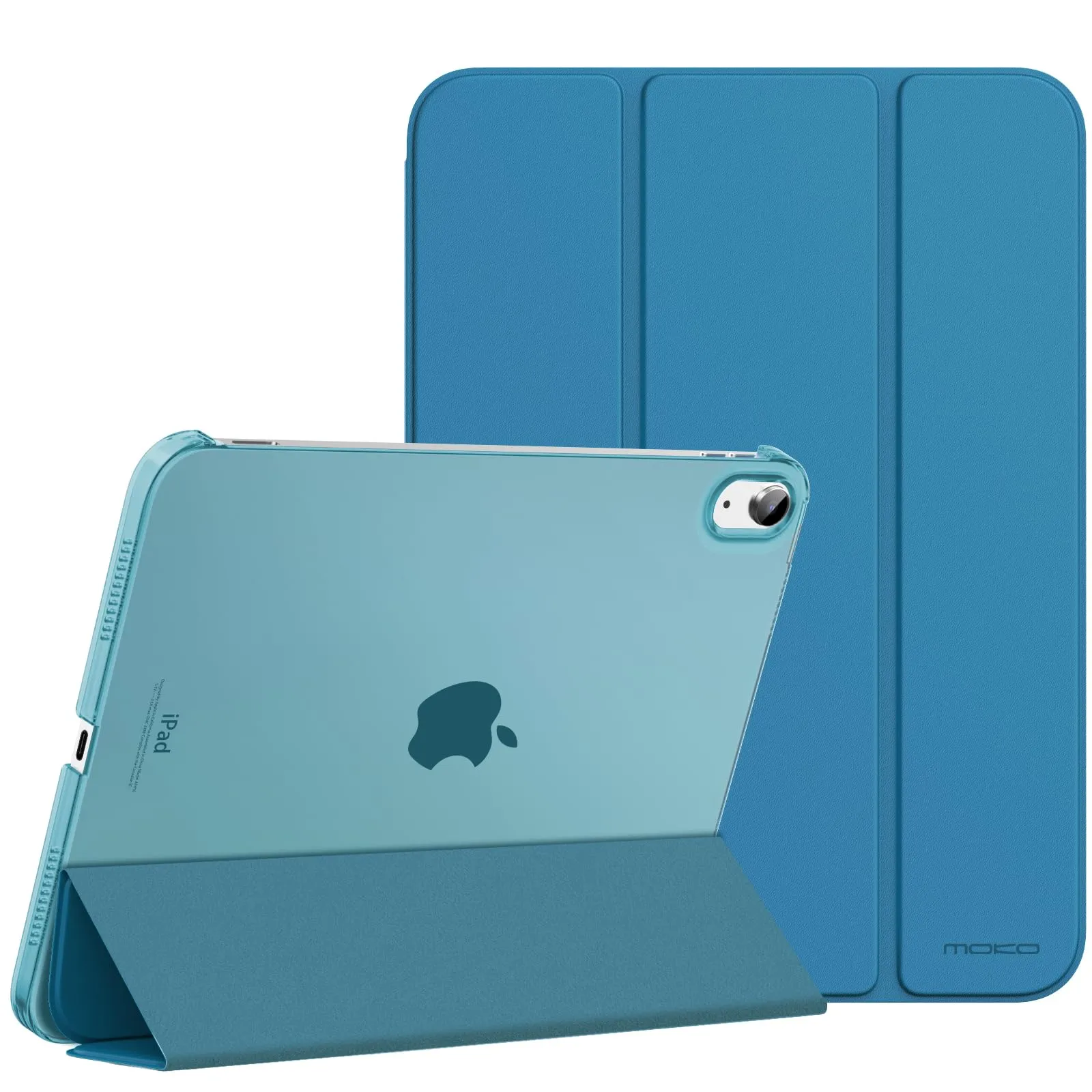 MoKo Custodia per iPad 11a Gen 2025 / iPad 10a Gen 2022, Blu Pavone - immagine 1