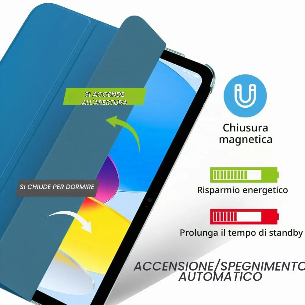 MoKo Custodia per iPad 11a Gen 2025 / iPad 10a Gen 2022, Blu Pavone - immagine 4