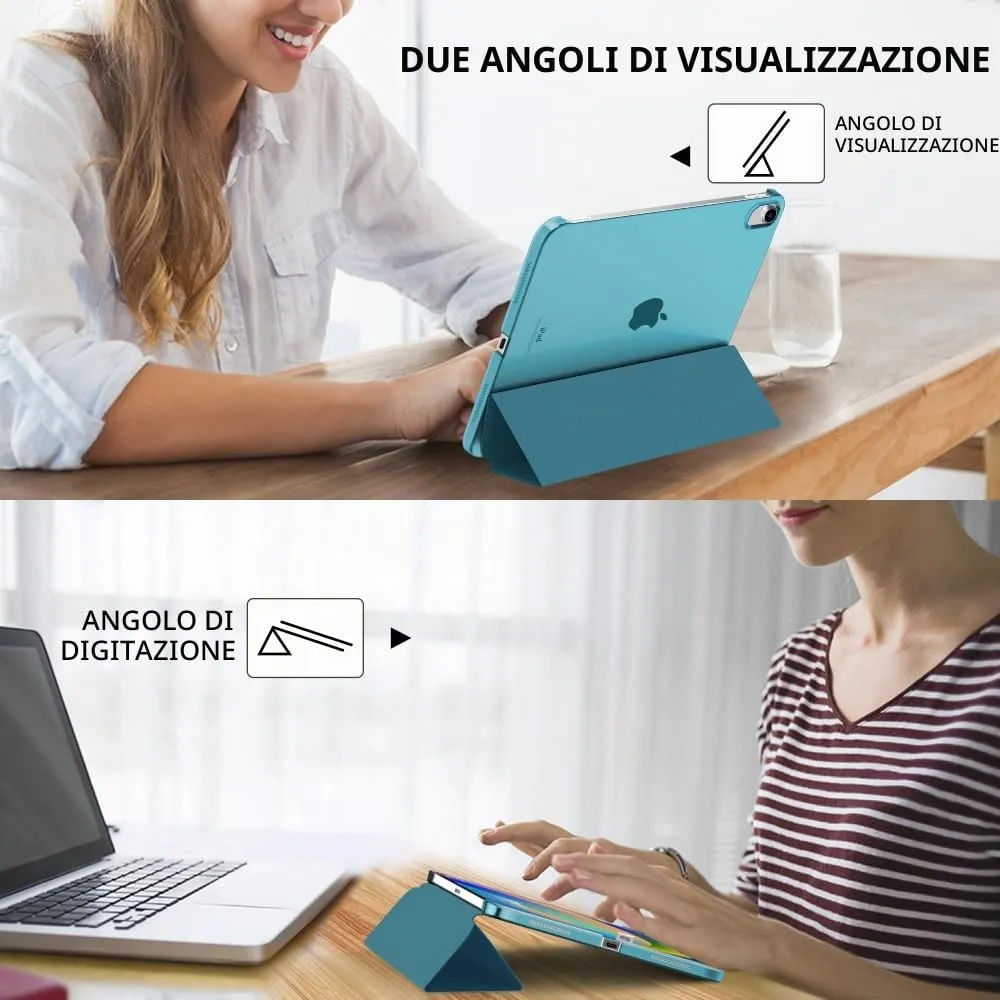 MoKo Custodia per iPad 11a Gen 2025 / iPad 10a Gen 2022, Blu Pavone - immagine 5