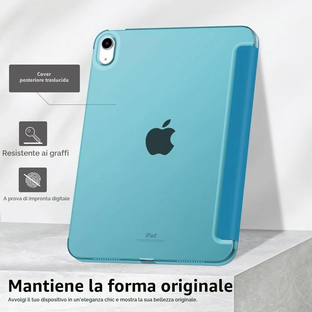 MoKo Custodia per iPad 11a Gen 2025 / iPad 10a Gen 2022, Blu Pavone - immagine 6
