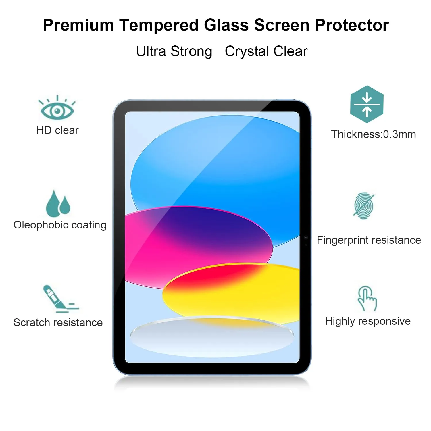 Gerutek Pellicola Protettiva in Vetro Temperato per iPad 11 Gen (A16) e iPad 10 Gen, 2 Pezzi - immagine 4