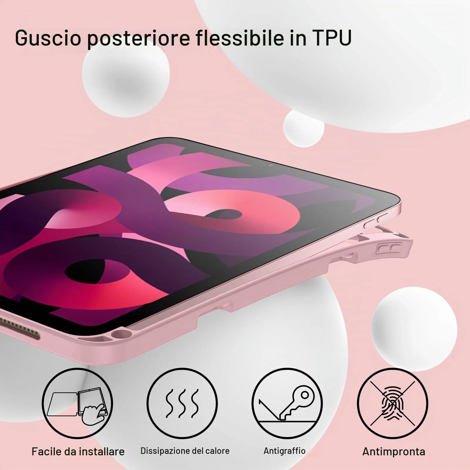 JETech Custodia per iPad Air 11" M4/M3/M2 & Air 5/4, Rosa - immagine 3