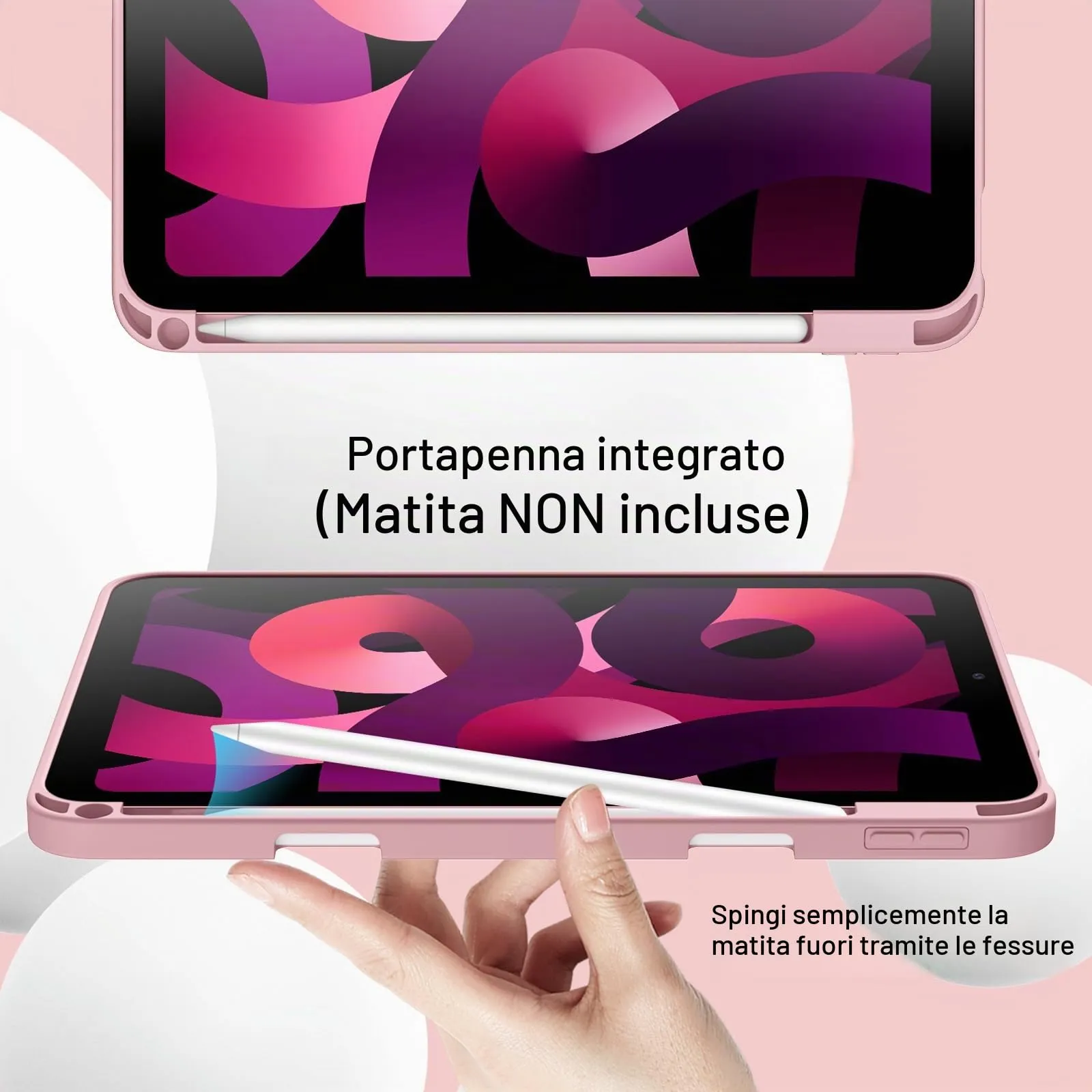 JETech Custodia per iPad Air 11" M4/M3/M2 & Air 5/4, Rosa - immagine 5