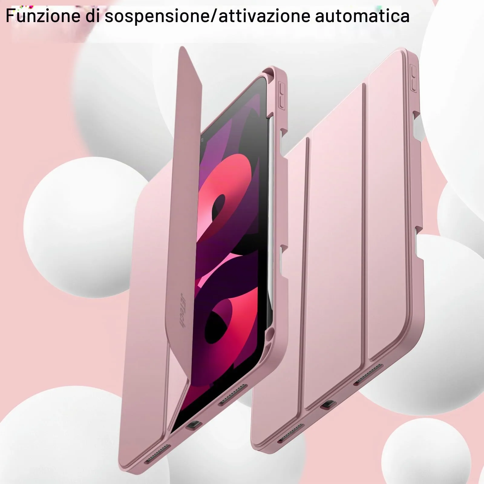 JETech Custodia per iPad Air 11" M4/M3/M2 & Air 5/4, Rosa - immagine 6