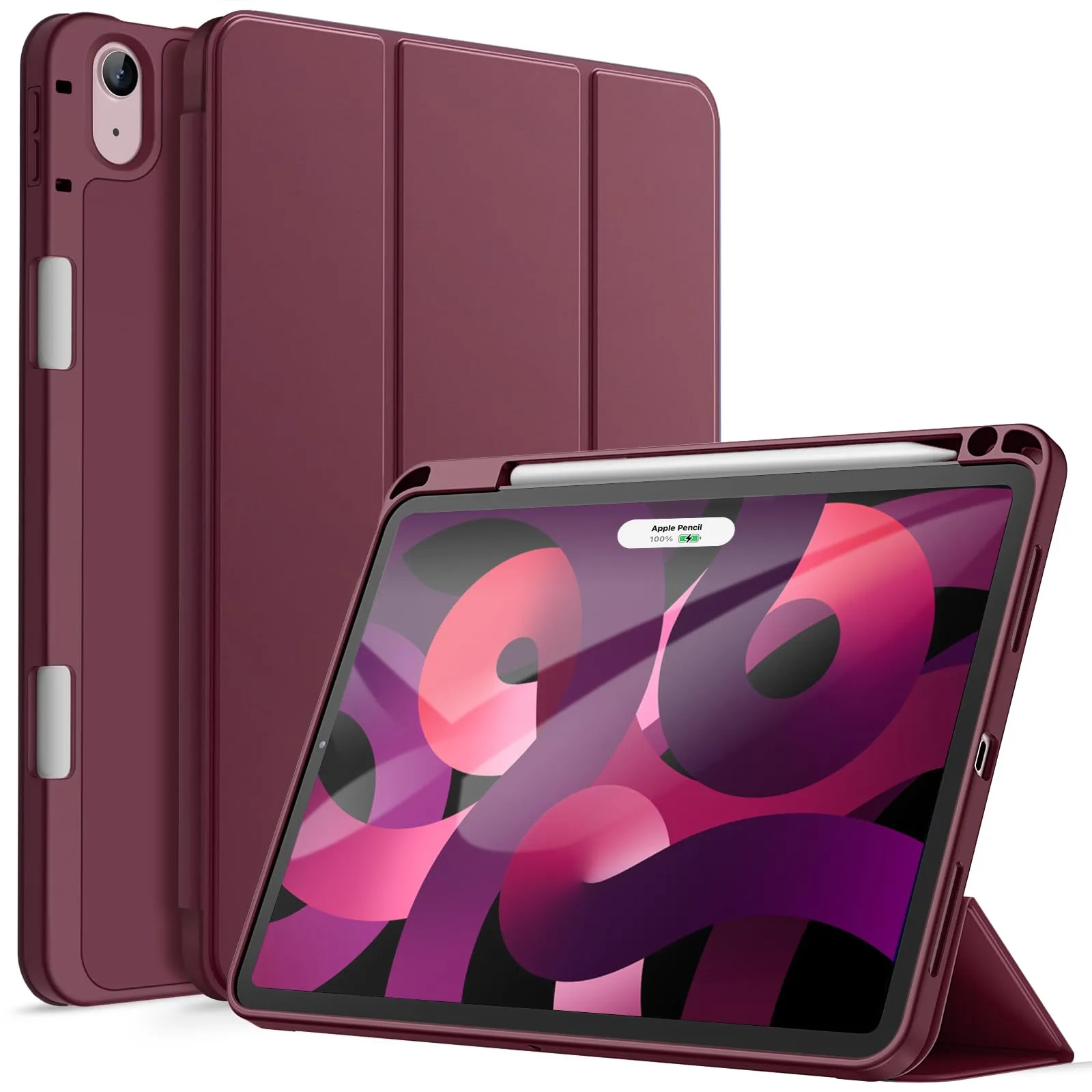 JETech Custodia per iPad Air 11" M4/M3/M2 & Air 5/4, Vino Rosso - immagine 1