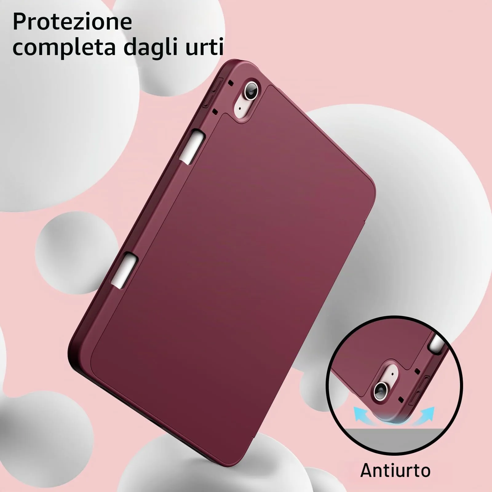 JETech Custodia per iPad Air 11" M4/M3/M2 & Air 5/4, Vino Rosso - immagine 4