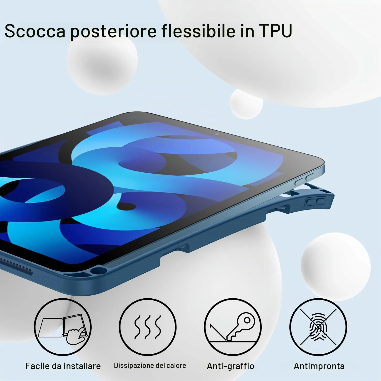 JETech Custodia per iPad Air 11" M4/M3/M2 e Air 5/4, Blu - immagine 3