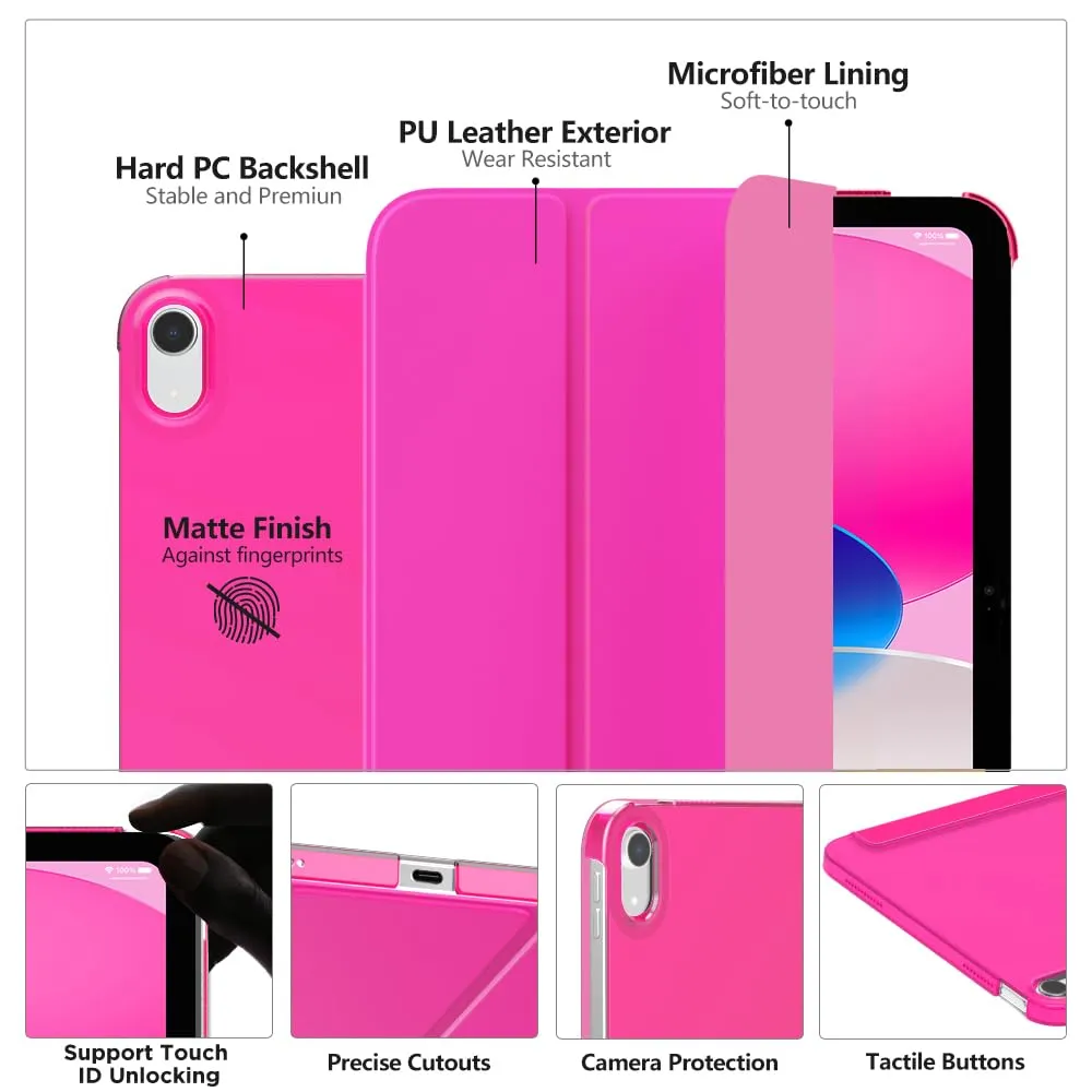 MoKo Custodia per iPad 11a Gen 2025 / iPad 10a Gen 2022, Pitaya Rosso - immagine 3