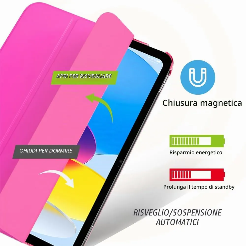 MoKo Custodia per iPad 11a Gen 2025 / iPad 10a Gen 2022, Pitaya Rosso - immagine 4