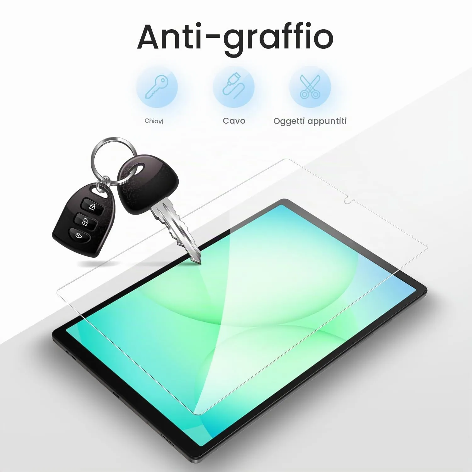 Gerutek Pellicola Protettiva in Vetro Temperato per Samsung Galaxy Tab A11/A9 8,7'' (2 Pezzi) - immagine 3