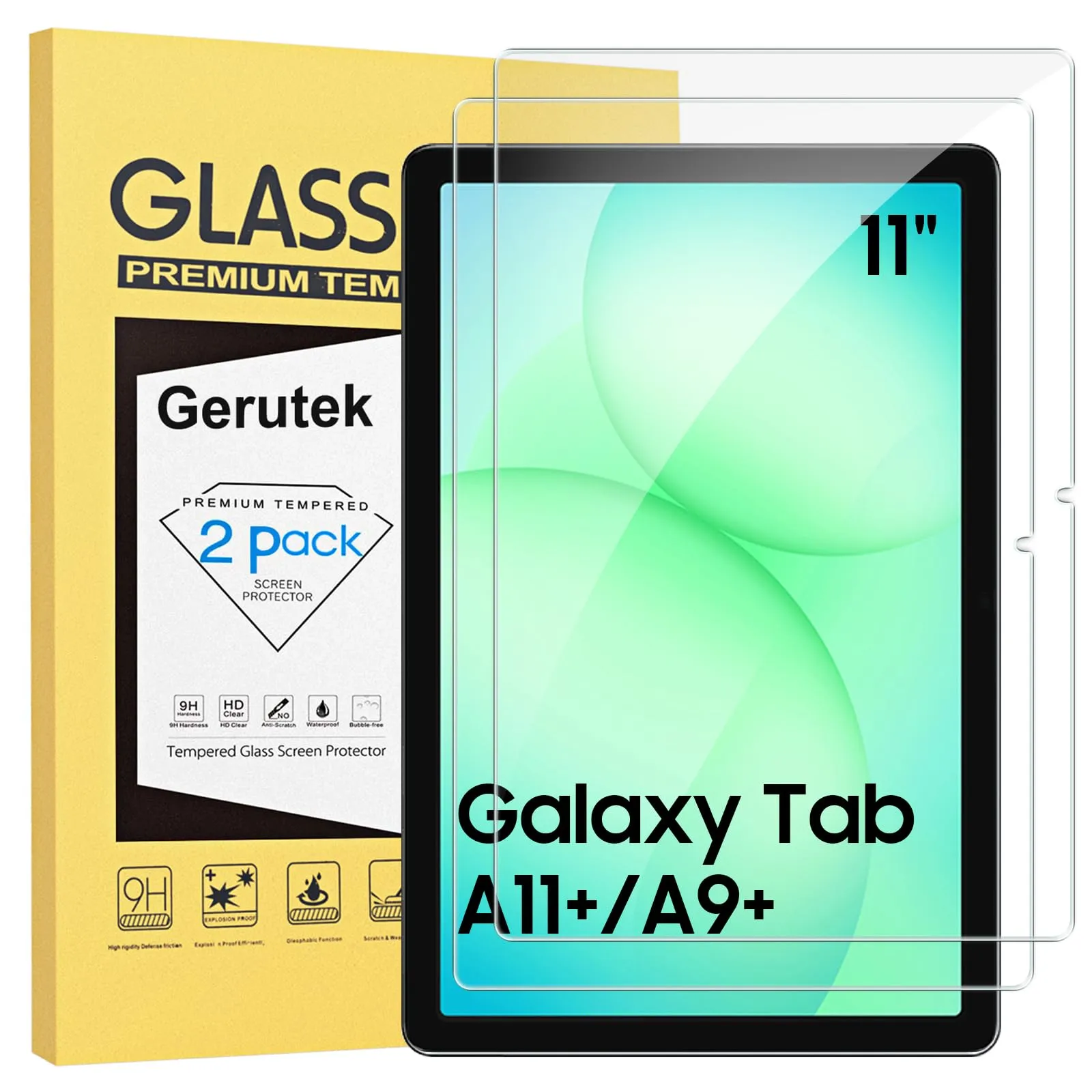 Gerutek Pellicola Protettiva in Vetro Temperato per Samsung Galaxy Tab A11+ / A9+ (2 Pezzi) - immagine 1