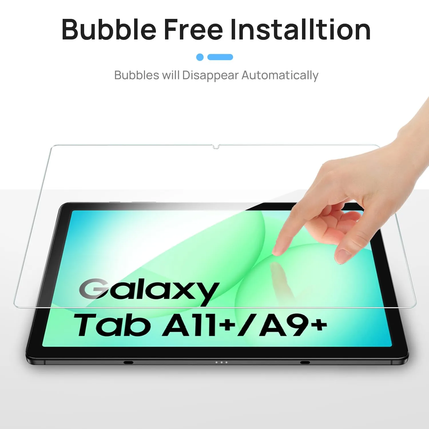 Gerutek Pellicola Protettiva in Vetro Temperato per Samsung Galaxy Tab A11+ / A9+ (2 Pezzi) - immagine 6