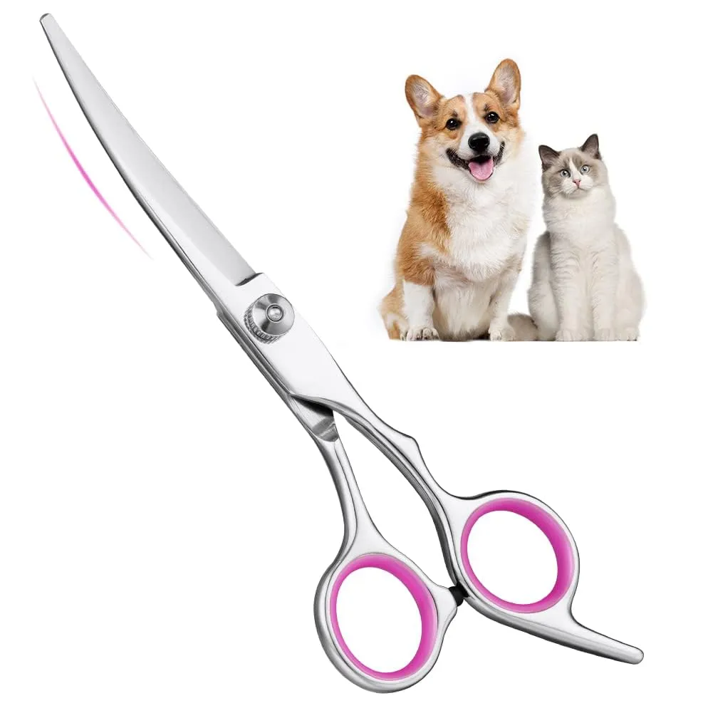 Adiwo Forbici Curve per Toelettatura Animali in Acciaio Inossidabile, 6 Pollici - immagine 1