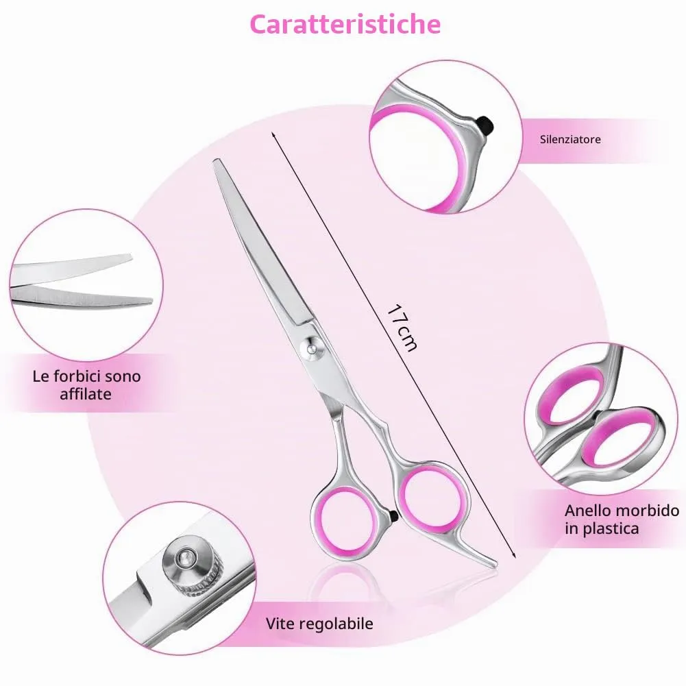 Adiwo Forbici Curve per Toelettatura Animali in Acciaio Inossidabile, 6 Pollici - immagine 2