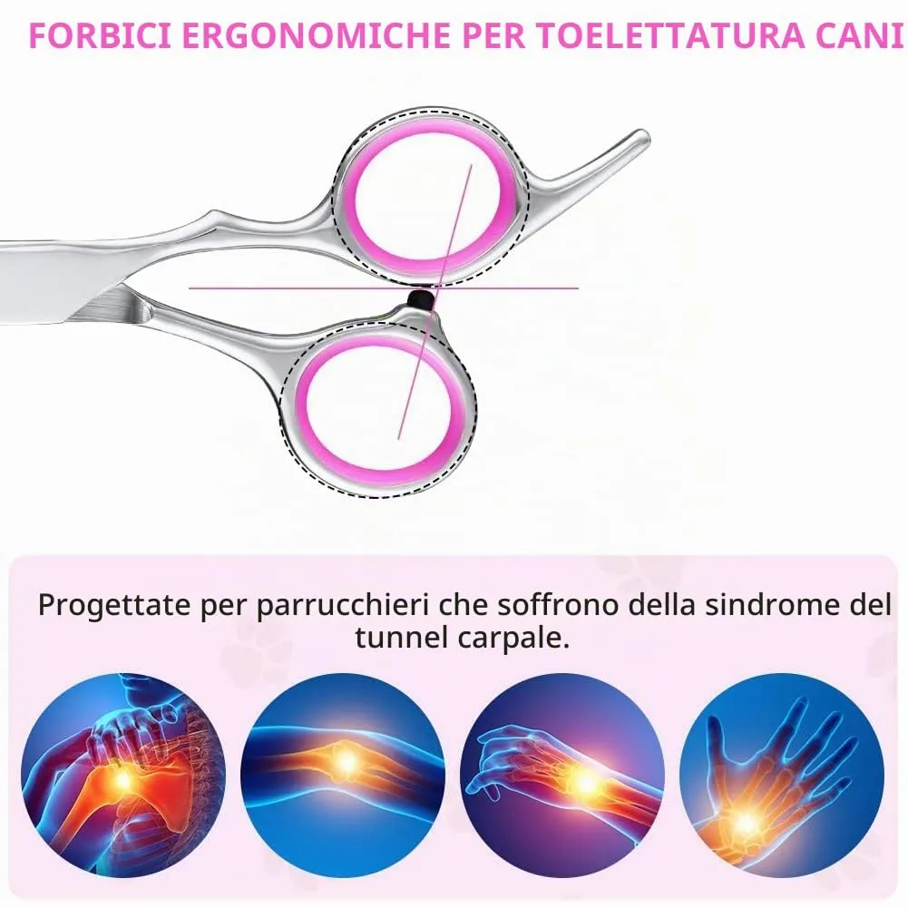 Adiwo Forbici Curve per Toelettatura Animali in Acciaio Inossidabile, 6 Pollici - immagine 5