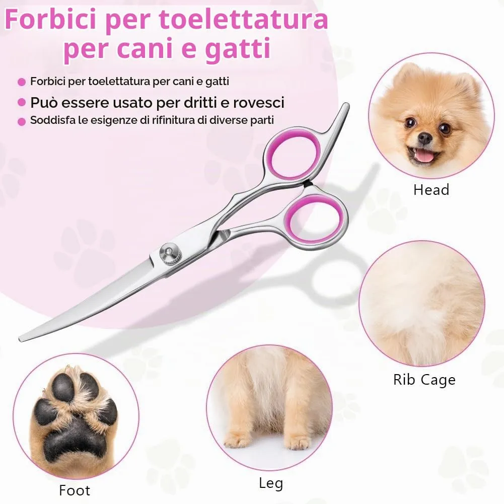 Adiwo Forbici Curve per Toelettatura Animali in Acciaio Inossidabile, 6 Pollici - immagine 7