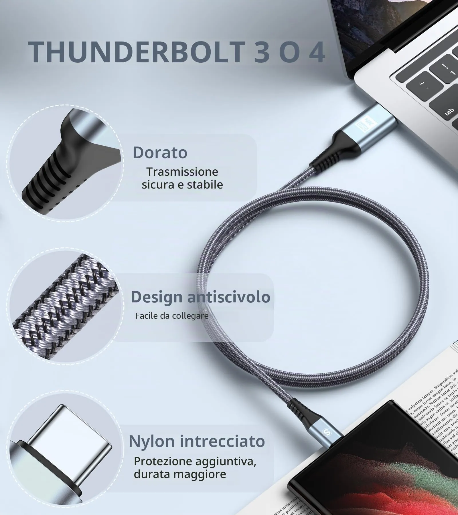 sweguard Cavo USB-C a HDMI 4K UHD 6M - immagine 6