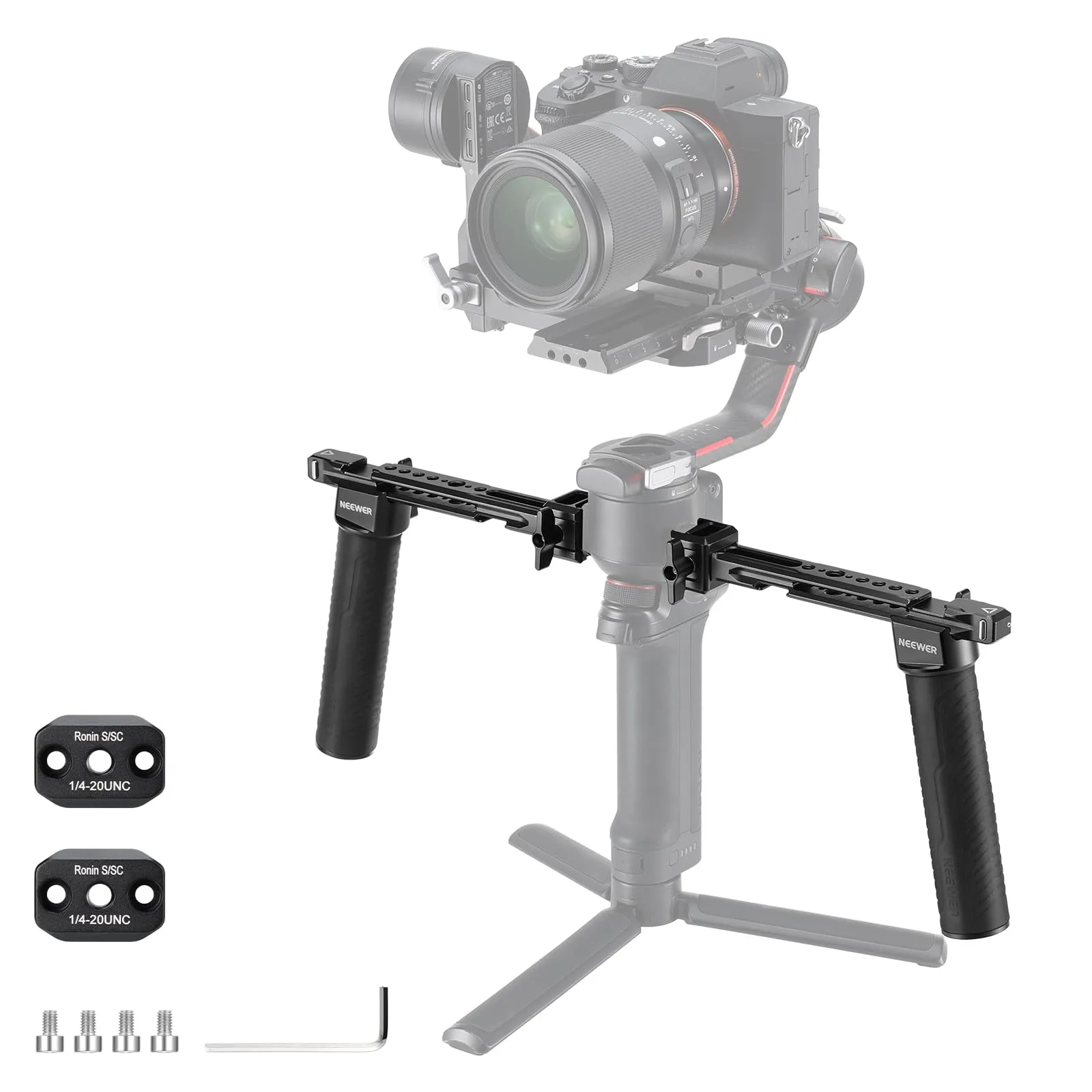 NEEWER Dual Handle for DJI RS5 RS4 RS4 Pro RS3 RS3 Pro, GA006 - immagine 1