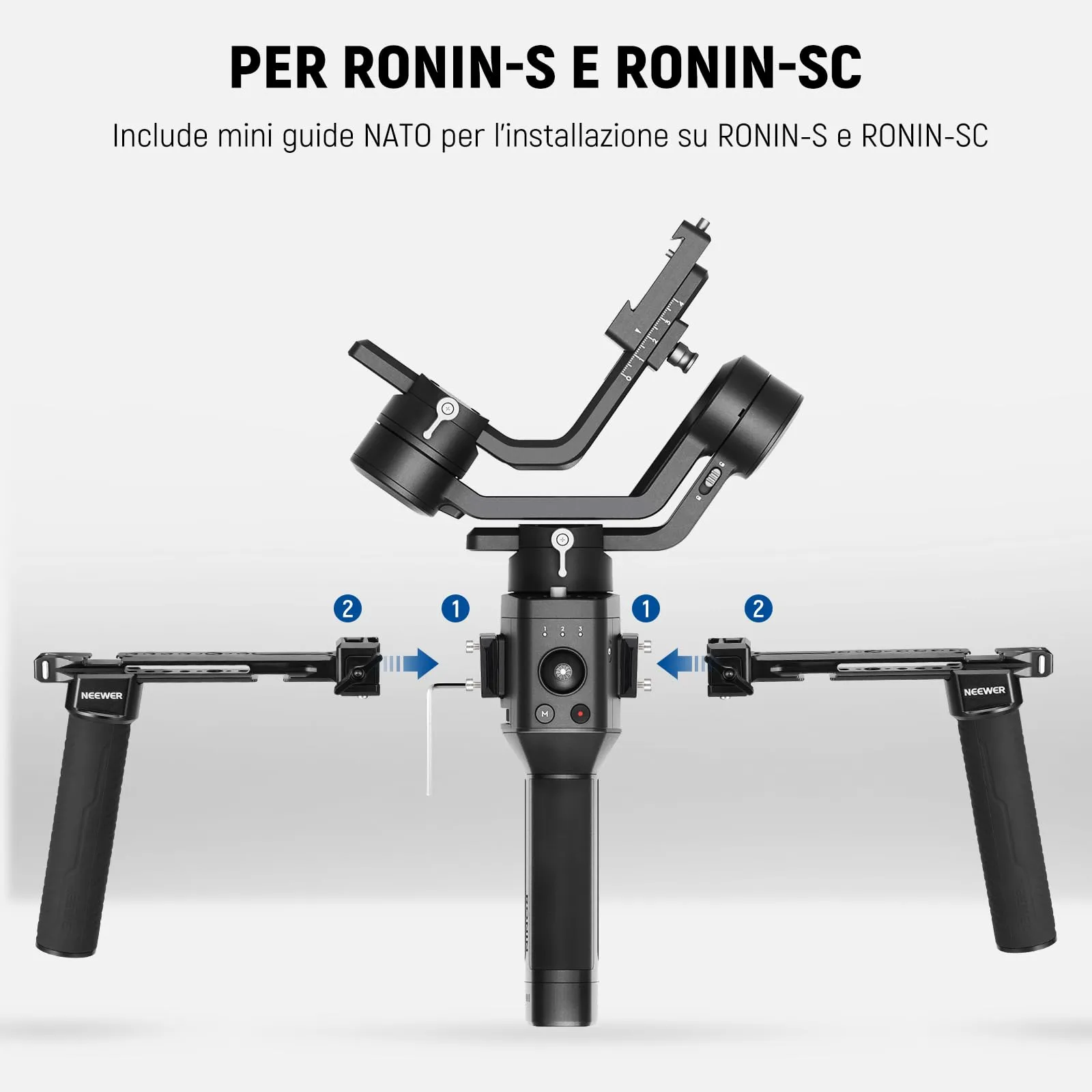 NEEWER Dual Handle for DJI RS5 RS4 RS4 Pro RS3 RS3 Pro, GA006 - immagine 2