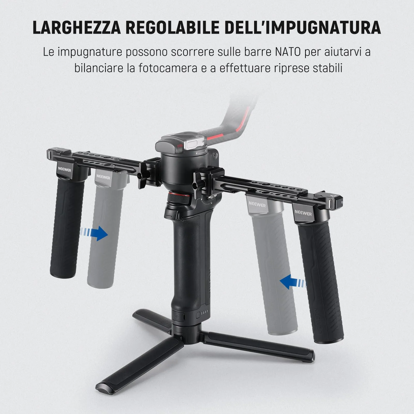 NEEWER Dual Handle for DJI RS5 RS4 RS4 Pro RS3 RS3 Pro, GA006 - immagine 6