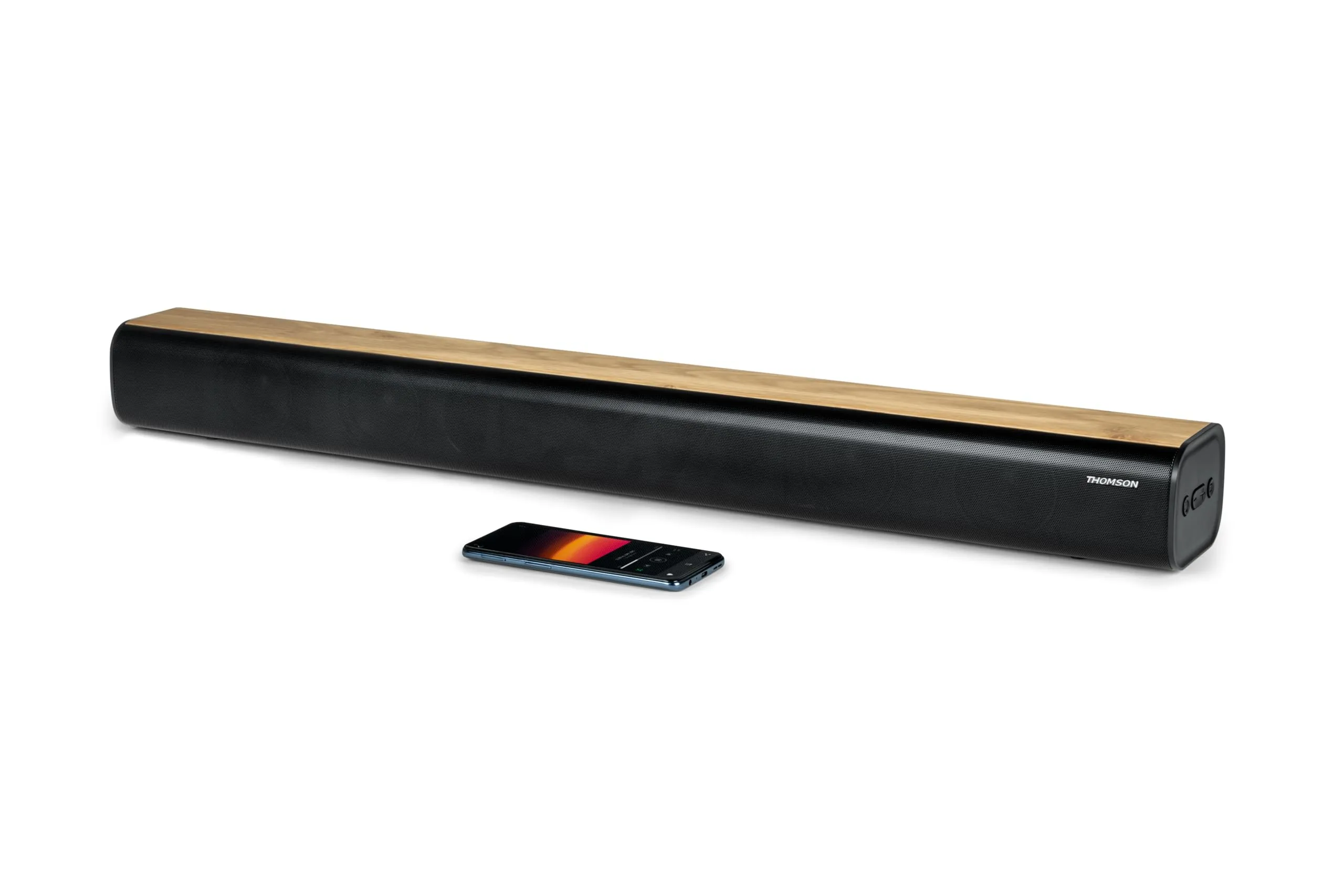 Thomson SB402BT Bluetooth 5.0 Soundbar - Wood Finish - immagine 1