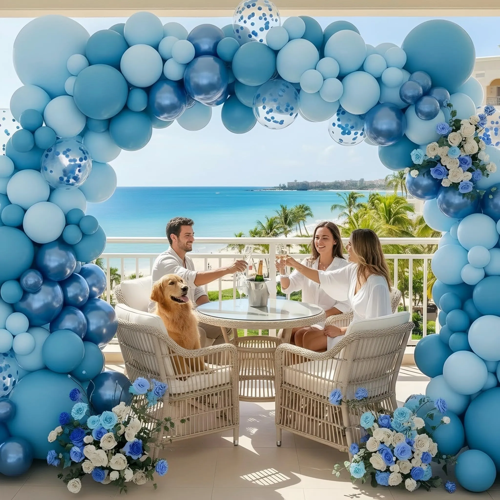 Netnology Kit Arco Palloncini Azzurri, 99 Pezzi - immagine 7